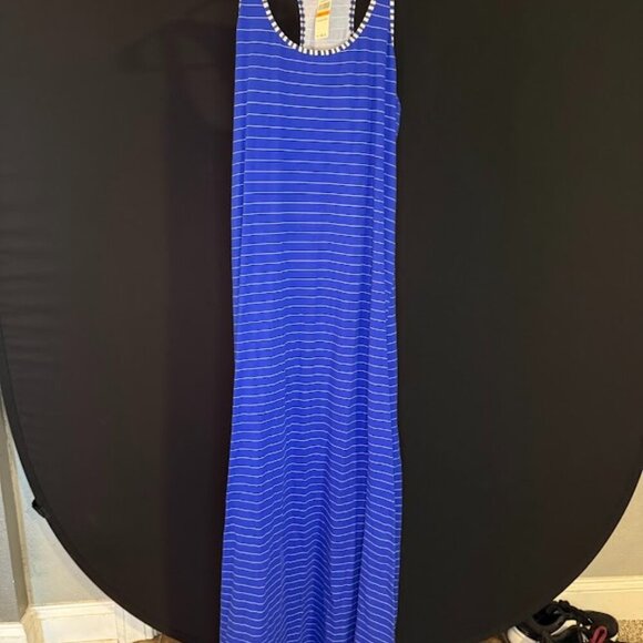 Tommy Bahama Surf Blue Mingling Stripes Long Tank Dress